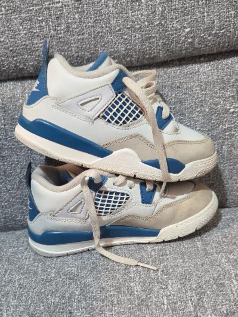 Nike Air Jordan 4 Retro "Military Blue" Toddler Sneakers - Picture 2 of 5